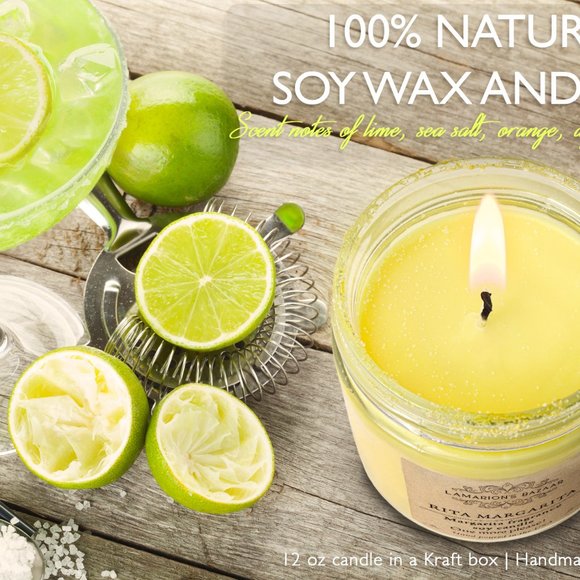 RITA MARGARITA - Lime Margarita Scented Soy Candle - Fun Candle for Woman - Picture 5 of 6